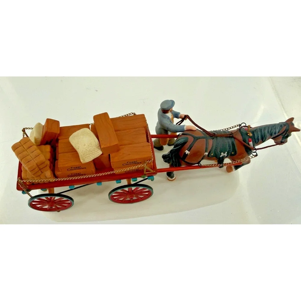 Department 56 Dickens Village Gourmet Chocolates Delivery Wagon Horse Drawn Cart